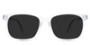 Uriel Gray Polarized in the Crystal variant - it's a rectangular, square-shaped frame with built-in nose pads and a visible wire core in the arm.