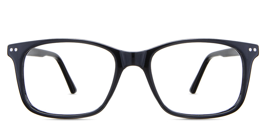 Uriel eyeglasses in the midnight variant - it's a full-rimmed frame in solid black color.