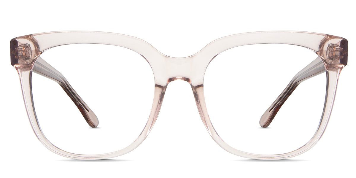 Valeria eyeglasses in the manes variant - is a square transparent frame in brown.