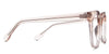 Valeria eyeglasses in the petra variant - have a transparent arm and visible silver wire core.