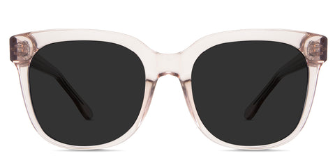 Valeria black tinted Standard Solid sunglasses in the Petra variant - it's a full-rimmed frame with acetate built-in nose pads and a visible silver wire core.