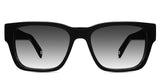 Vuri black tinted Gradient sunglasses in midnight variant - it's a wide square frame with slightly narrow nose bridge and broad temple