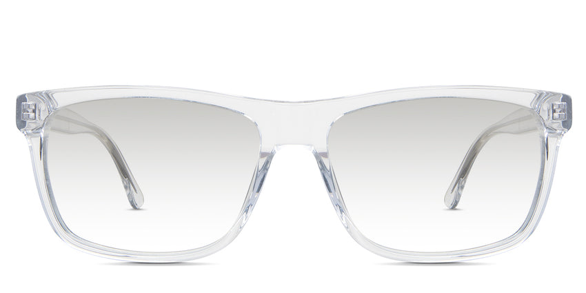 Wallis black tinted Gradient glasses in the cloudsea variant - it's a full-rimmed frame with a straight top rim and a patterned wire core visible in the arm.
