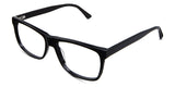 Wallis Eyeglasses in the midnight variant - it's a solid black color with a clear built-in nose pad.