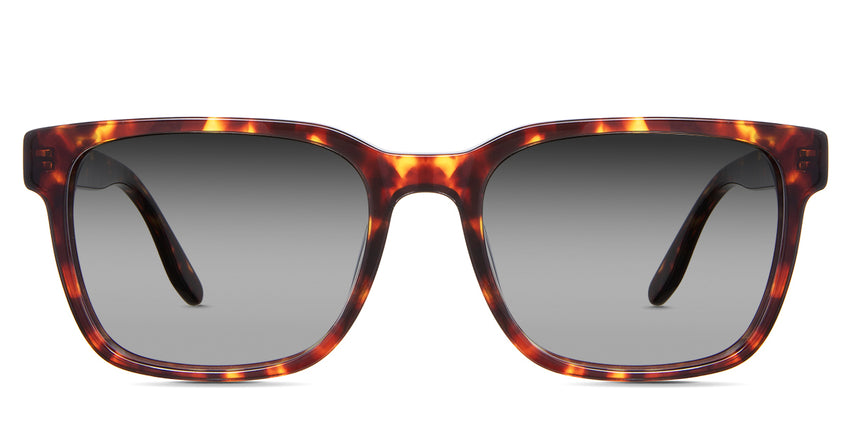 Wells black tinted Gradient sunglasses in the Delaney variant - it's an acetate frame with built-in nose pads and a broad temple arm.