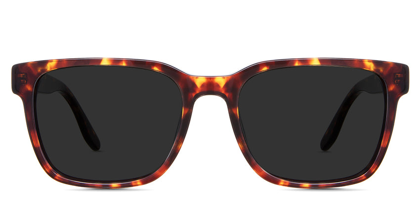 Wells black tinted Standard Solid sunglasses in the Delaney variant - it's an acetate frame with built-in nose pads and a broad temple arm.