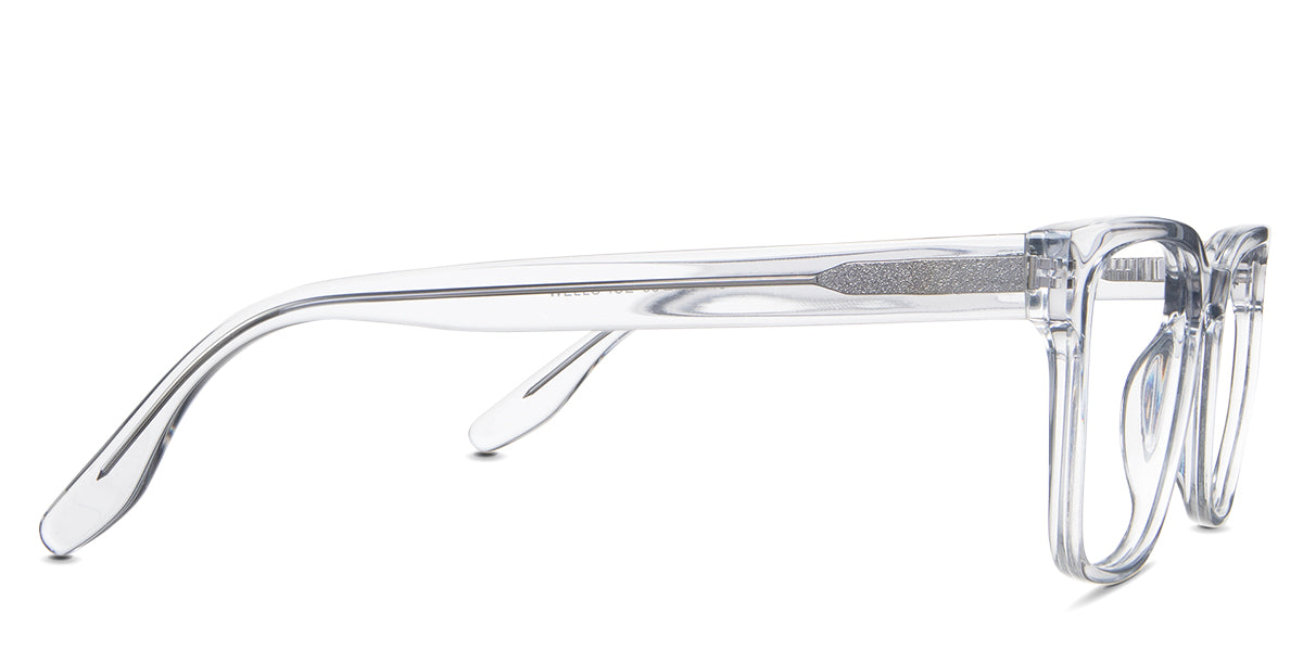 Wells eyeglasses in the ice variant - have a visible silver color wire core.