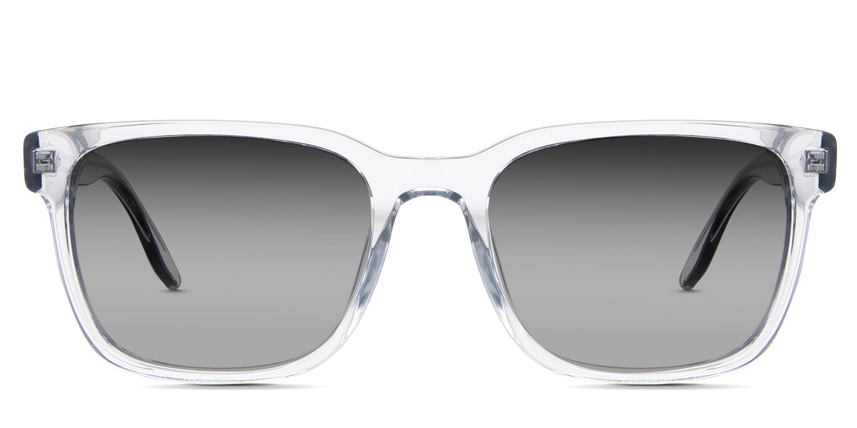 Wells black tinted Gradient  sunglasses in the Ice variant - is a transparent frame with a tall U-shaped nose bridge and visible wire core.