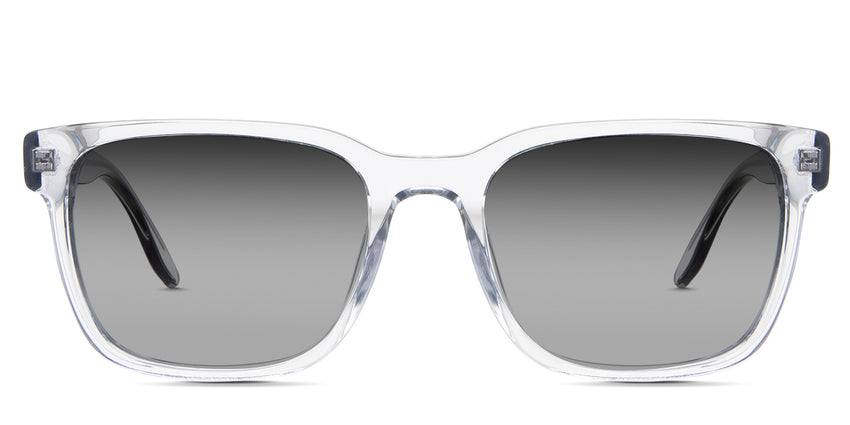 Wells black tinted Gradient  sunglasses in the Frost variant - is a transparent frame with a tall U-shaped nose bridge and visible wire core.