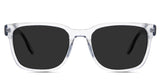 Wells Gray Polarized in the Ice variant - is a transparent frame with a tall U-shaped nose bridge and visible wire core.