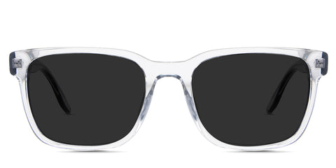 Wells black tinted Standard Solid sunglasses in the Frost variant - is a transparent frame with a tall U-shaped nose bridge and visible wire core.