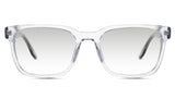 Wells black tinted Gradient  glasses in the Ice variant - is a transparent frame with a tall U-shaped nose bridge and visible wire core.
