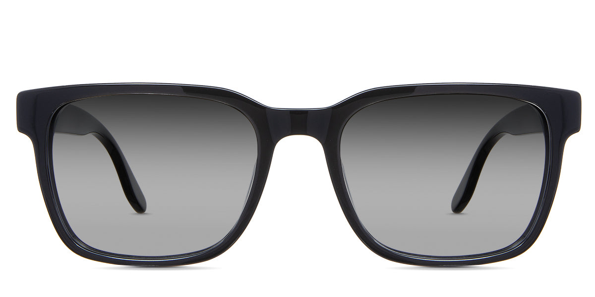 Wells black tinted Gradient  sunglasses in the Midnight variant - is a rectangular frame with a 19mm wide nose bridge and a HIP Logo outside the arm.