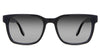 Wells black tinted Gradient  sunglasses in the Midnight variant - is a rectangular frame with a 19mm wide nose bridge and a HIP Logo outside the arm.