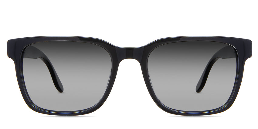 Wells black tinted Gradient  sunglasses in the Midnight variant - is a rectangular frame with a 19mm wide nose bridge and a HIP Logo outside the arm.