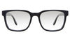 Wells black tinted Gradient  glasses in the Midnight variant - is a rectangular frame with a 19mm wide nose bridge and a HIP Logo outside the arm.