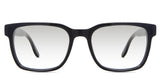 Wells black tinted Gradient  glasses in the Midnight variant - is a rectangular frame with a 19mm wide nose bridge and a HIP Logo outside the arm.