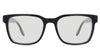 Wells black tinted Standard Solid glasses in the Midnight variant - is a rectangular frame with a 19mm wide nose bridge and a HIP Logo outside the arm.