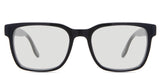 Wells black tinted Standard Solid glasses in the Midnight variant - is a rectangular frame with a 19mm wide nose bridge and a HIP Logo outside the arm.