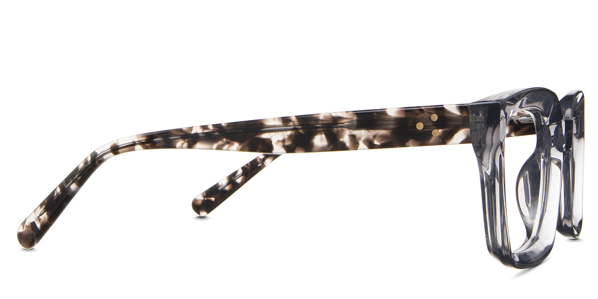 Willa eyeglasses in the andalusian variant - have a thick arm with a tortoise color pattern.