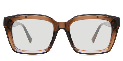 Willa black tinted Standard Solid glasses in the moth variant - is an acetate frame with a U-shaped nose bridge, broad temple arm, and temple tips.