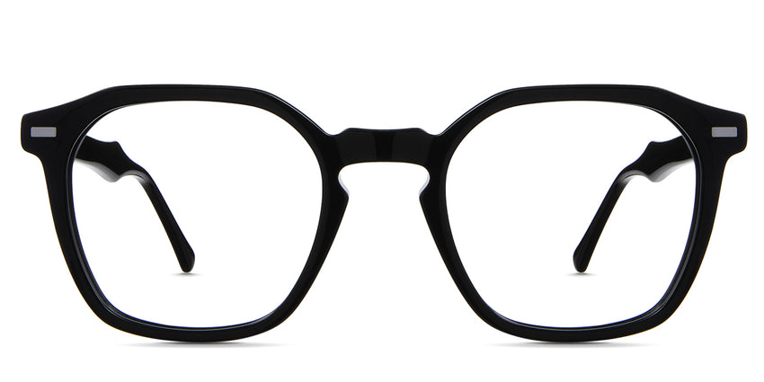Wren eyeglasses in midnight variant - it's a square geometric frame in green color 