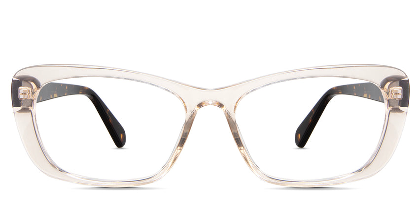 Wynter eyeglasses in the pinecone variant - is a rectangular frame in a clear brown color.
