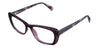 Wynter eyeglasses in the plum variant - have built-in nose pads.