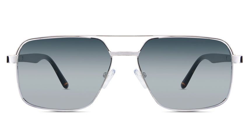 Xavier Blue Sunglasses Gradient in the Gold variant - it's a full-rimmed frame with adjustable nose pads.