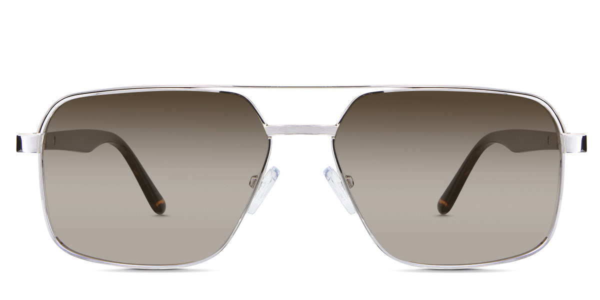 Xavier Brown Sunglasses Gradient in the Gold variant - it's a full-rimmed frame with adjustable nose pads.