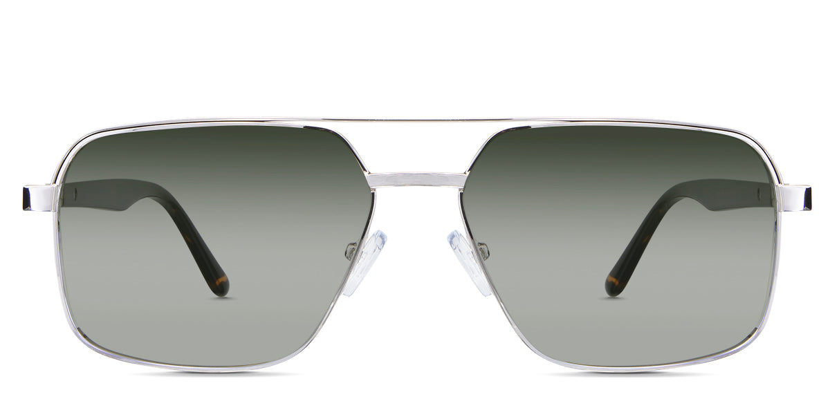 Xavier Green Sunglasses Gradient in the Gold variant - it's a full-rimmed frame with adjustable nose pads.