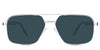 Xavier Blue Sunglasses Solid in the Gold variant - it's a full-rimmed frame with adjustable nose pads.