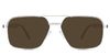 Xavier Brown Sunglasses Solid in the Gold variant - it's a full-rimmed frame with adjustable nose pads.