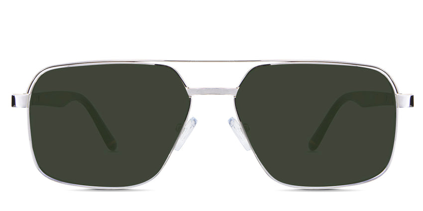 Xavier Green Sunglasses Solid in the Gold variant - it's a full-rimmed frame with adjustable nose pads.