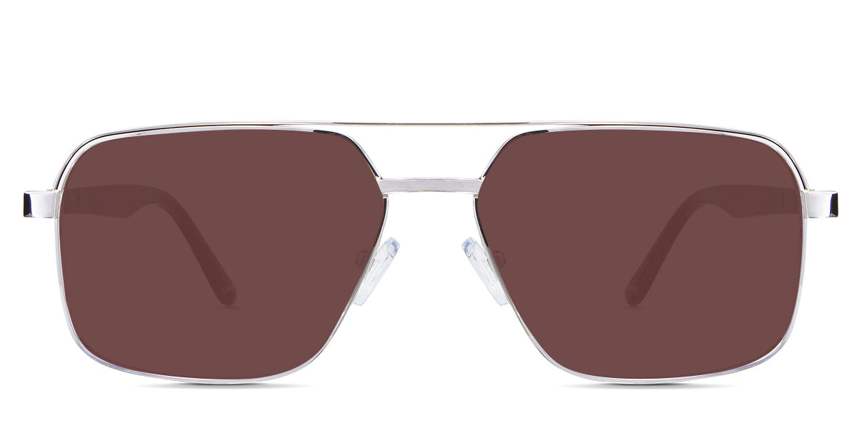 Xavier Rose Sunglasses Solid in the Gold variant - it's a full-rimmed frame with adjustable nose pads.