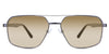 Xavier Beige Sunglasses Gradient in the Gun variant - it's an aviator-shaped frame with silicone nose pads and paddle-shaped temple tips.