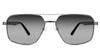 Xavier black Sunglasses Gradient in the Gun variant - it's an aviator-shaped frame with silicone nose pads and paddle-shaped temple tips.