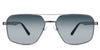 Xavier Blue Sunglasses Gradient in the Gun variant - it's an aviator-shaped frame with silicone nose pads and paddle-shaped temple tips.
