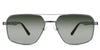 Xavier Green Sunglasses Gradient in the Gun variant - it's an aviator-shaped frame with silicone nose pads and paddle-shaped temple tips.