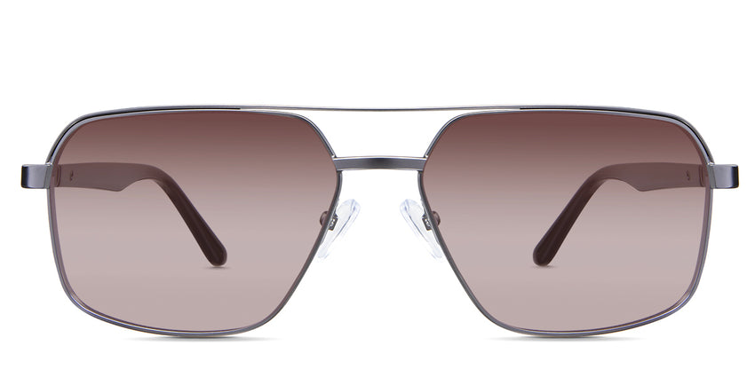 Xavier Rose Sunglasses Gradient in the Gun variant - it's an aviator-shaped frame with silicone nose pads and paddle-shaped temple tips.