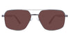 Xavier Rose Sunglasses Solid in the Gun variant - it's an aviator-shaped frame with silicone nose pads and paddle-shaped temple tips.