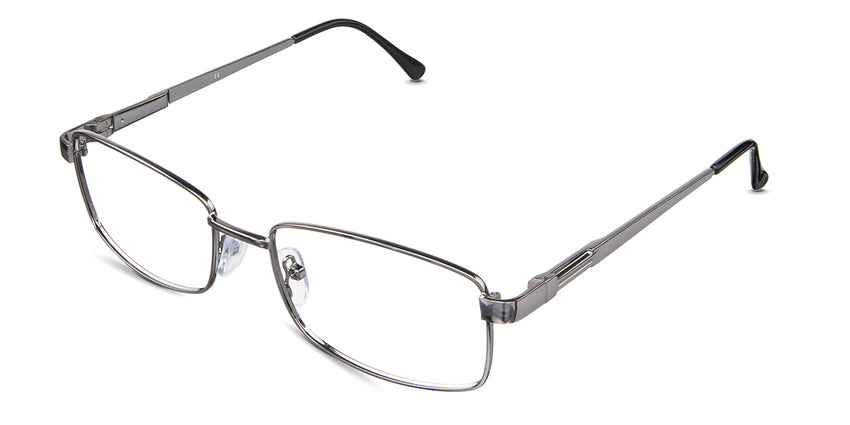 Xena eyeglasses in the silver variant - have clear silicon nose pads.