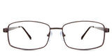 Xena eyeglasses in the taupe variant - a rectangular shape frame in brown color.