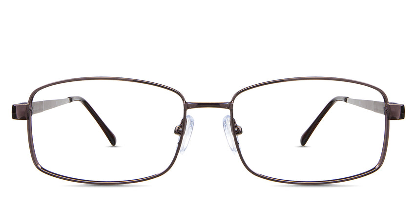 Xena eyeglasses in the taupe variant - a rectangular shape frame in brown color.
