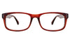 Yael eyeglasses in the axinite variant - it's a rectangular brown frame.
