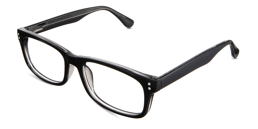 Yael eyeglasses in the midnight variant - have a high nose bridge.