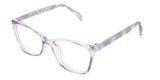 Yara eyeglasses in the catmint variant - have an acetate nose bridge.