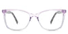 Yara eyeglasses in the catmint variant - it's an oval-shaped frame in gradient purple and gray.