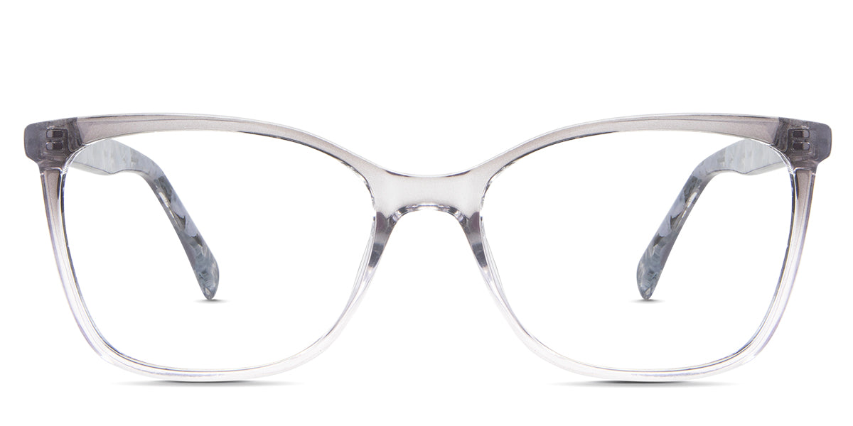 Yara eyeglasses in the lizzie variant - it's a full-rimmed frame in color gradient gray and purple.