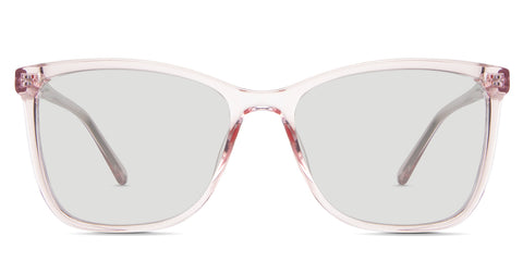 Yassi black tinted Standard Solid in the Blush variant - it's a transparent square frame with a low nose bridge and slim temple arm.